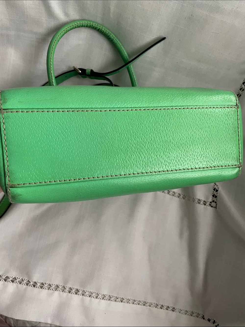kate spade Mint Green Leather Satchel with adjustable Shoulder Strap - Picture 4 of 11
